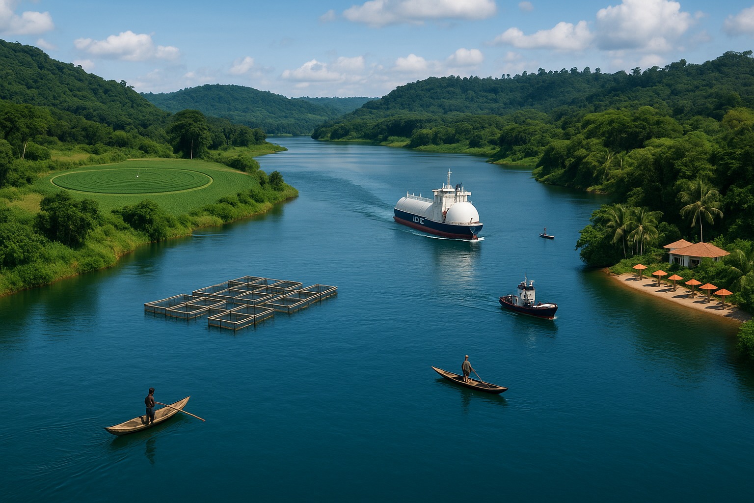 Visualization of the Ankobra River corridor after improvements